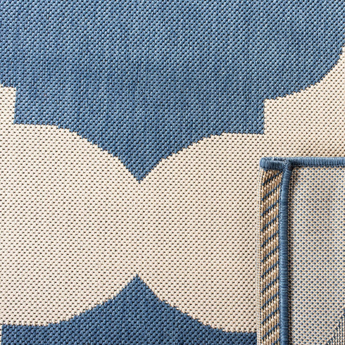 SAFAVIEH Courtyard Collection 2'7" x 5' Beige/Blue CY6162 Waterproof Indoor/Outdoor Easy-Cleaning Area Rug for Patio