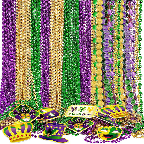 Moon Boat 72PCS Mardi Gras Beads Bulk Carnival Accessories for Party Favors