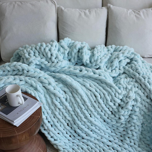 4050 Inch, Cozy Maetoow Chenille Chunky Knit Blanket Throw Handmade Warm & Blanket Couch, Bed, Home Decor, Soft