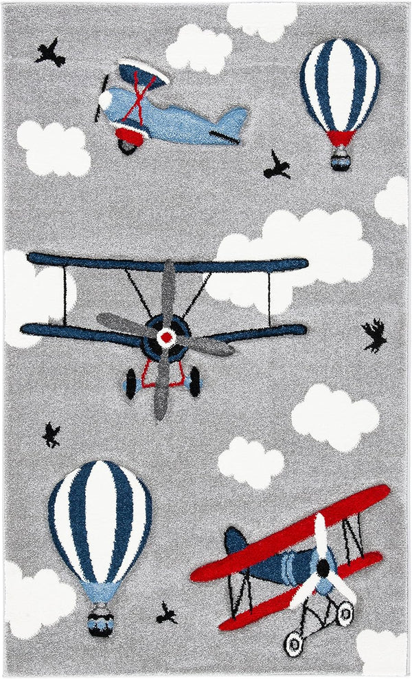 SAFAVIEH Carousel Kids Collection Accent Rug - 2'3" x 4', Light Grey
