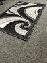 Modern Contemporary Door Mat Rug - Grey & Black Silver Design, 2 Feet X 3 Feet