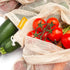 6 Reusable Produce Bags, Organic Cotton Mesh Grocery Bags, Washable, for Vegetables