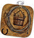 3D Rose USA-California-Bishop Western Decor in A Rustic Cabin Pot Holder, 8 x 8