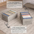 Large 5-Grid Wardrobe Clothes Organizer for Jeans, Pants, Sweaters, Stackable Drawer Organizer with Handles, Gray Linen