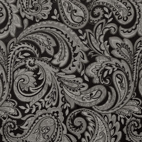 Madison Park Aubrey Jacquard Rod Pocket Valance, Classic Silk Paisley, 50X18", Black