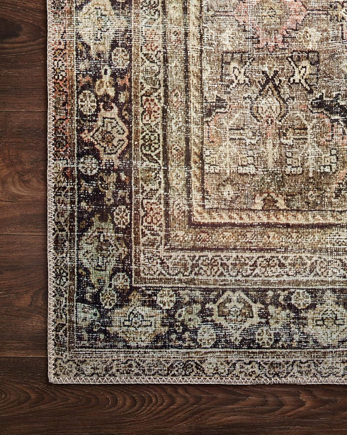 Loloi Layla Collection Accent Rug - Olive/Charcoal 2'-3" x 3'-9", Soft, Durable, Vintage Inspired