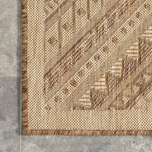 nuLOOM 2x3 Landry Aztec Indoor/Outdoor Accent Rug, Beige