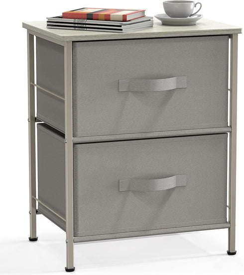 Simple Houseware 2 Tier Night Stands Dresser for Bedroom Organizer Drawer Storage