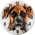 Boxer Dog Painting Art Silent Non-Ticking Round Battery Operated Handmade Wall Clock, 10.5 Inch for Bedroom Office