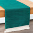 Teal Green Kitchen Table Runners with Macrame Lace Boho Decor (Pack of 1, 13x90 inch) - Properly Finished, No Fray Edges