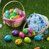 4 4 Supplies(9" 8") JOYIN Pcs Easter Bamboo Baskets Gift Woven Baskets with Handles and Colors Grass Paper Shreds