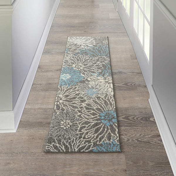 Nourison Home Passion Charcoal Blue 1'10" x 6' Area Rug - Easy