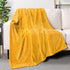 Cozy 60x80 inch PAVILIA Soft Fleece Yellow Throw Blanket for Couch, Lightweight Plush Warm Blankets for Bed, Fuzzy