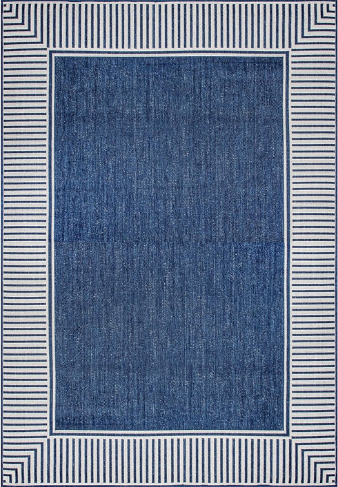 nuLOOM 2' x 3' Outdoor Area Rug, Striped Border Design, Stain Resistant, Durable for Patio, Balcony, Living Room