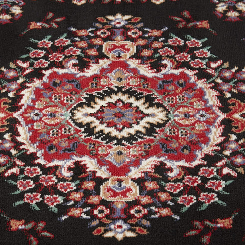Home Dynamix Premium Sakarya Traditional Medallion Area Rug, Black, 21"x35"