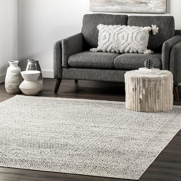 nuLOOM Abstract Tribal Accent Rug, 2' x 3', Grey, Machine Washable Rectangular Rug