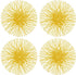 SARO LIFESTYLE Adalynn Collection Straw Design Placemats Set of 4, 15" Yellow