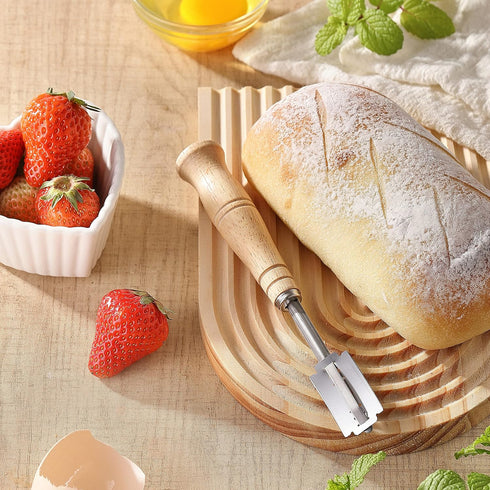 Stainless Steel Bread Lame Dough Scoring Tool, Premium Sourdough Scoring Tool with 10 Razor Blades