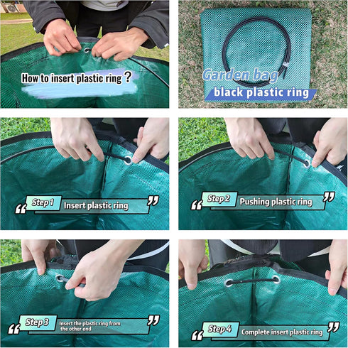 2 Pack 32 4 Gallons Reusable Yard Waste Bags with Zipper Lid Garden Waste Bags with Handles Outdoor Heavy Duty