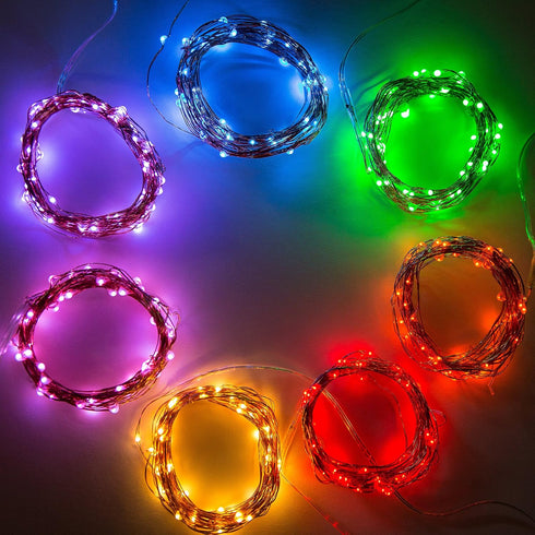 6 20 Hometown Evolution, Inc. Purple Fairy Lights - Battery Operated - Foot Purple LED Micro Lights on Copper Wire