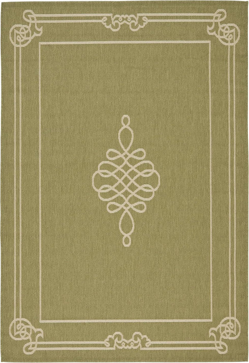 SAFAVIEH Courtyard Collection 2' x 3'7" Green/Cream CY6788 Indoor/Outdoor Waterproof Accent Rug for Patio, Backyard
