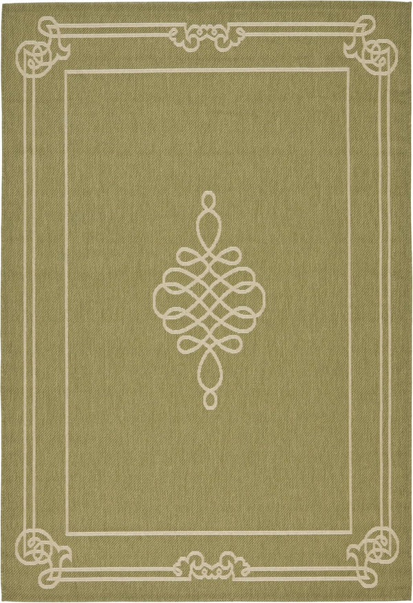 SAFAVIEH Courtyard Collection 2' x 3'7" Green/Cream CY6788 Indoor/Outdoor Waterproof Accent Rug for Patio, Backyard