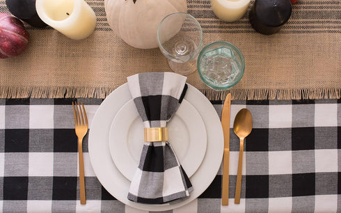 DII Classic Farmhouse Buffalo Check Tablecloth, 60x84, Black & White
