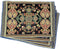 Tache Black Placemats Set of 4 - Rococo Elegant Ornate Black Green Dining Cotton Linen Bohemian Tapestry Woven Paisley