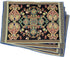 Tache Black Placemats Set of 4 - Rococo Elegant Ornate Black Green Dining Cotton Linen Bohemian Tapestry Woven Paisley