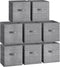 SONGMICS 13-Inch Storage Cubes, Set of 8 Non-Woven Fabric Bins, Closet Organizers for Shelves, Cattail Gray UROB833G01