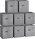 SONGMICS 13-Inch Storage Cubes, Set of 8 Non-Woven Fabric Bins, Closet Organizers for Shelves, Cattail Gray UROB833G01