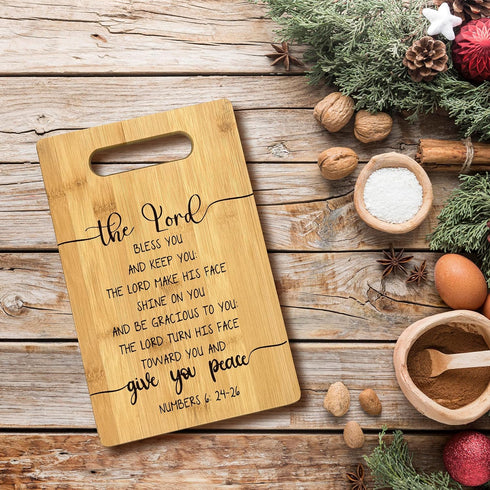 Christian Religious Gifts For Women, The Lord Bless You And Keep You Christian Kitchen Bamboo Cutting Board Decor, Christian Scripture Biblical Kitchen Cutting Boards Gifts For Women