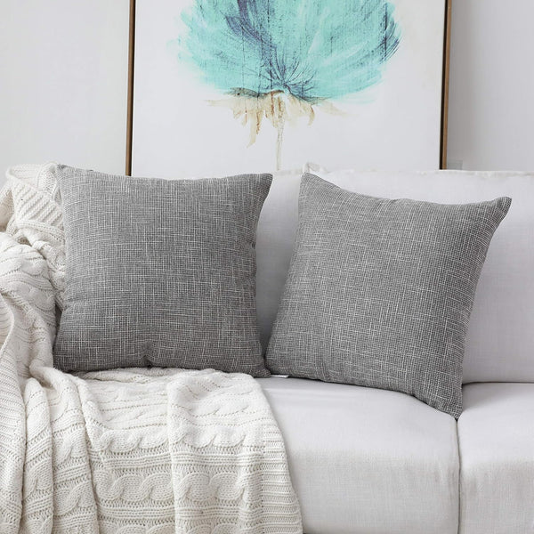 Kevin Textile Decorative Throw Pillow Covers, Set of 2, 20 x 20 inches, Grey, Modern Farmhouse