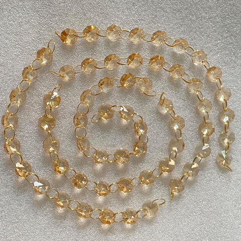 Lianggefun 6Ft Crystal Chandelier Parts Beads,Hanging Crystal Beads Chain Garland,Door Curtain,Candlestick,Party