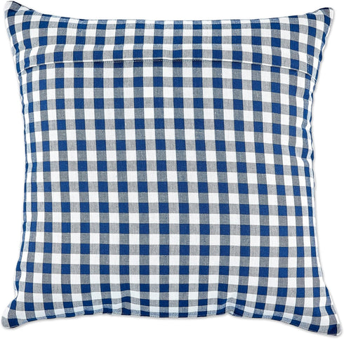 DII Decorative Square Throw Pillow Cover Collection, 18x18, Navy Gingham, 4 Piece
