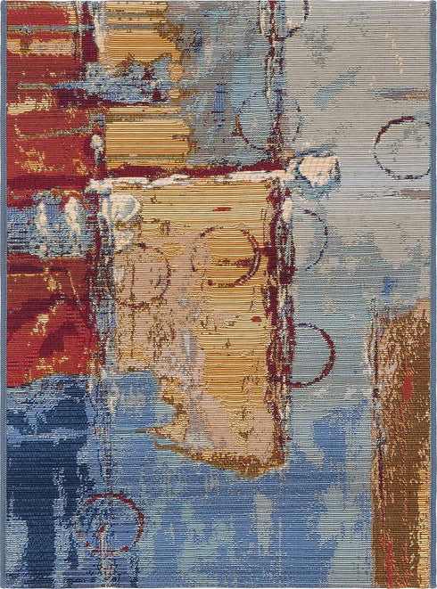 Unique Loom Outdoor Modern Collection Area Rug - Baja (2' 2" x 3' 1" Rectangle, Multi/ Beige) by Unique Loom