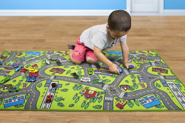Angels Kids Carpet Playmat Rug City Life Great for Playing with Cars and Toys - Play Learn and Have Fun Safely - Kids