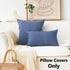 Home Brilliant Set of 2 Linen Euro Shams, Large Throw Pillow Covers for Couch, 26 x 26 Inch (66x66 cm), Navy Blue