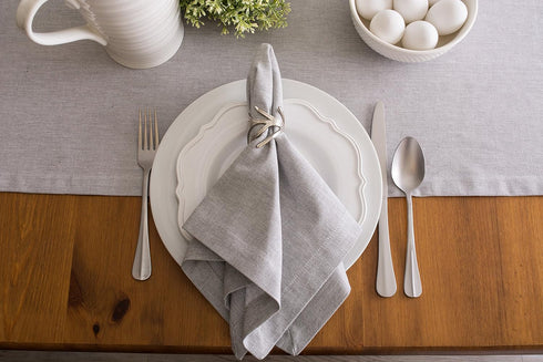 DII 14x72 Gray Chambray Table Runner for Kitchen & Tabletop Collection