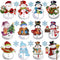Christmas Reflective Car Magnets, 18Pcs Magnetic Snowman Snowflake Decoration for Holiday Decor