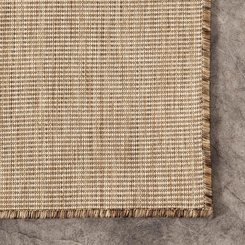 nuLOOM 2' x 3' Nakia Natural Outdoor Performance Area Rug, Stain Resistant, Weather Resistant for High Traffic Areas