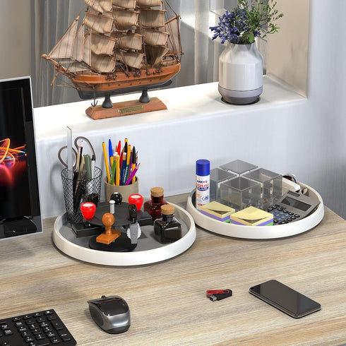 Simple Houseware Lazy Susan Spice Organizer, 5 Pack, White