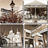 EXIT82ART - Stone Drink Coasters (Set of 4), New Orleans French Quarter, Vintage Black and White Images, Tumbled Stone,