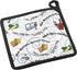 Pesach Pot Holder - Mah Nishtana Four Questions Print Design - 100% Cotton for Passover Seder and Kitchen Tools
