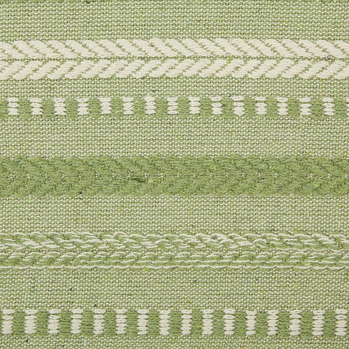 DII Farmhouse Braided Stripe Table Runner Collection, 15x72, Antique Green