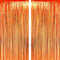 Orange Party Tinsel Foil Fringe Curtains for Fall, Thanksgiving, Halloween, Birthday, Wedding Photo Booth Decorations