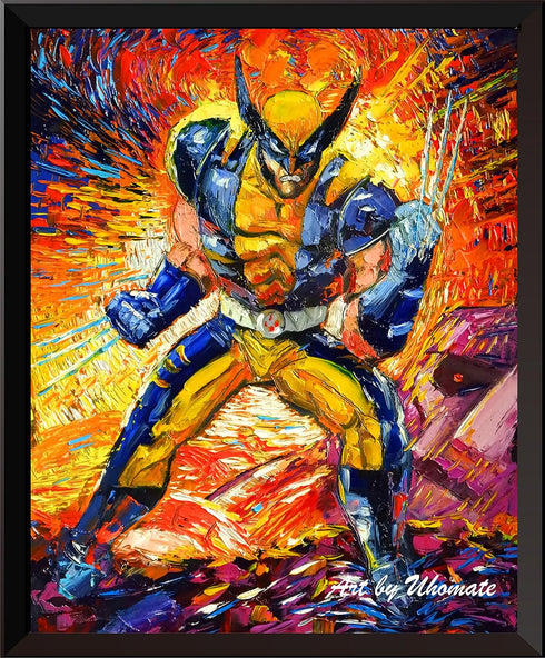 Uhomate Superhero X-Man Wolverine Wall Decor Vincent Van Gogh Starry Night Posters Home Canvas Art Print (8X10)
