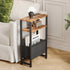 3 LET503R Narrow Side Table, Slim End Table with Magazine Rack, Bedside Table for Small Spaces, Tier Sofa Couch Table