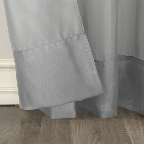 No. 918 Emily Sheer Voile Grommet Curtain Panel - 59" x 84", Charcoal Gray