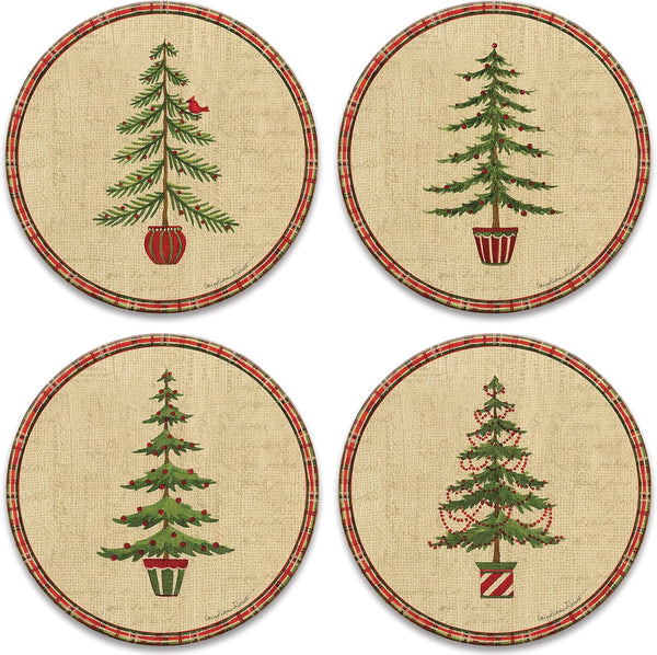 Natural Christmas Set of 4 Coasters